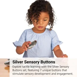 Silver Sensory Buttons - Set of 7