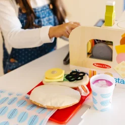 Slice & Stack Wooden Sandwich Counter with Deli Slicer