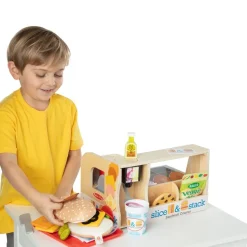 Slice & Stack Wooden Sandwich Counter with Deli Slicer
