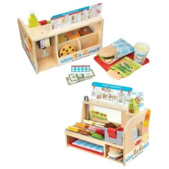 Slice & Stack Wooden Sandwich Counter with Deli Slicer
