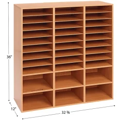 27-Slot Mail And Supplies Center With 6 Cubbies And Baskets - 6 Colors