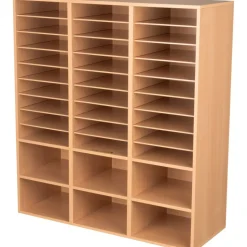 27-Slot Mail And Supplies Center With 6 Cubbies And Baskets - 6 Colors