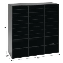 27-Slot Mail And Supplies Center With 6 Cubbies