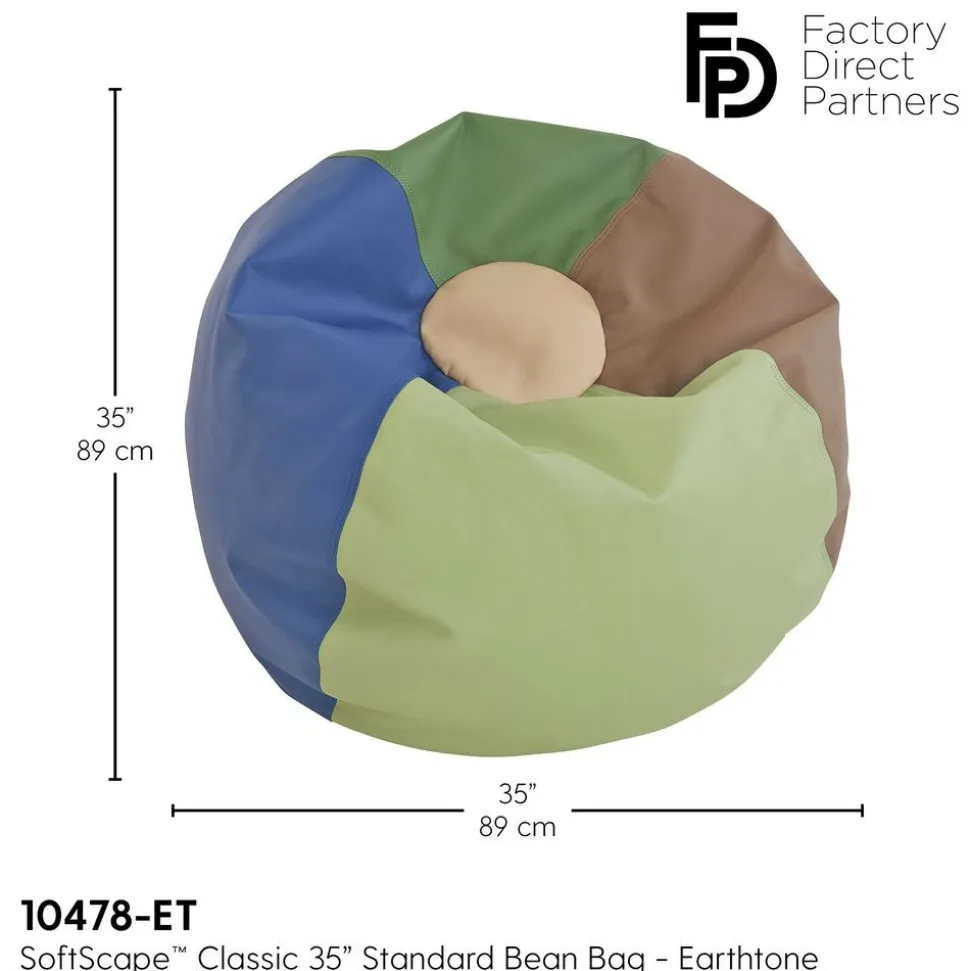 SoftScape Classic 35" Standard Bean Bag - Earthtone