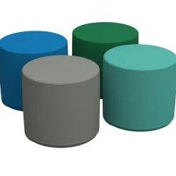 SoftScape 18in Round Ottoman - 4-Piece