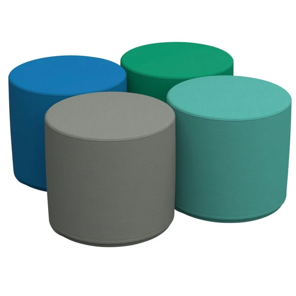 SoftScape 18in Round Ottoman - 4-Piece