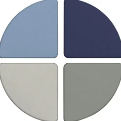 SoftScape Pie Ottoman 12" Height, 4-Piece - Navy/Powder Blue