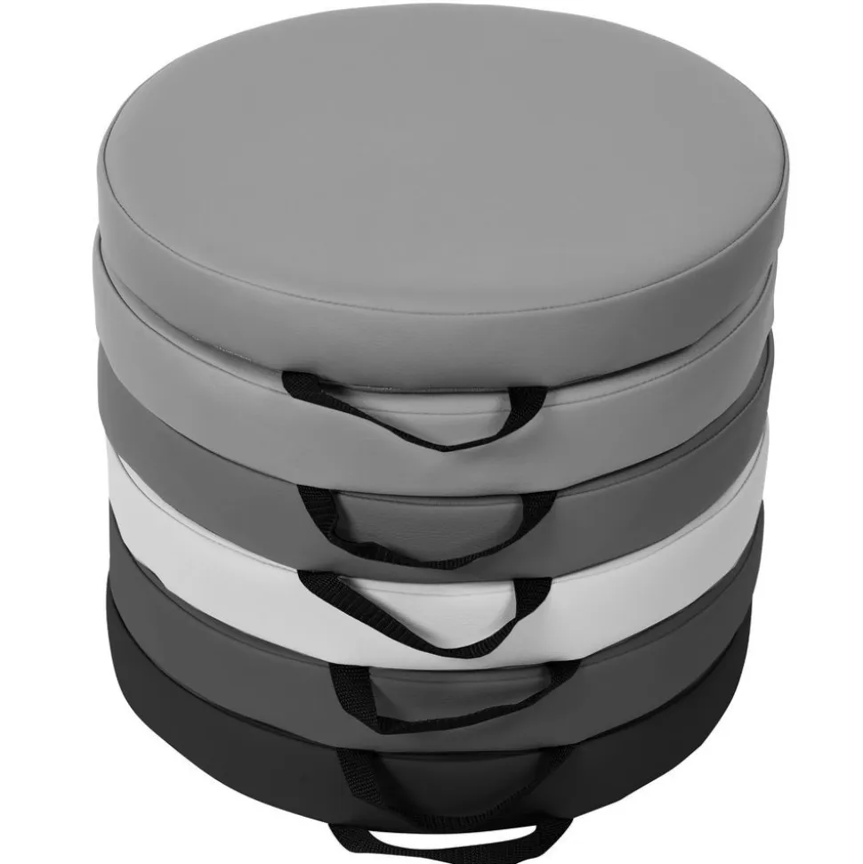 SoftScape 15" Round Floor Cushions, 6-Piece - Grays