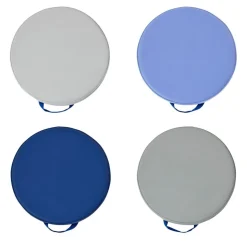 SoftScape 15" Round Floor Cushions, 4-Piece - Navy/Powder Blue