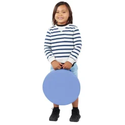 SoftScape 15" Round Floor Cushions, 4-Piece - Navy/Powder Blue