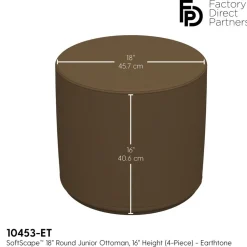 SoftScape 18" Round Ottoman 16" Height, 4-Piece - Earthtone