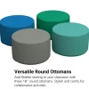 SoftScape 18" Round Ottoman 12" Height, 4-Piece - Contemporary