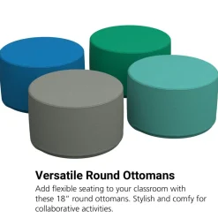 SoftScape 18" Round Ottoman 12" Height, 4-Piece - Contemporary