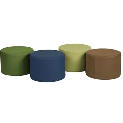 SoftScape 18" Round Ottoman 12" Height, 4-Piece - Earthtone