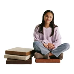 SoftScape 15" Square Floor Cushions, 4-Piece - Distressed Assorted