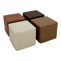 SoftScape 18" Square Ottoman 16" Height Distressed, 4-Piece - Distressed Assorted