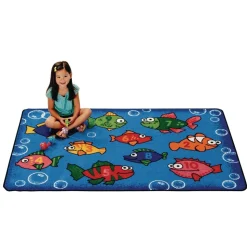 Something Fishy 4' x 6' Rectangle Kids Value Carpet