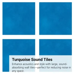 Sound Absorbing Square Wall Tiles, Large - Turquoise