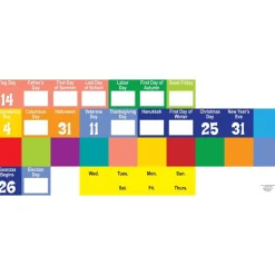 Space-Saver Calendar Pocket Chart™ - 1 pocket chart, 64 cards