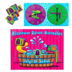 Spanish Monster Math Splash - Addition Numeracy Center Grade K+ (Centro de Aritmetica - Juego de Sumas)