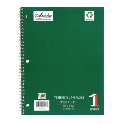 Spiral Notebook, 70 sheets - Green