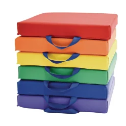 Square Floor Cushions - 6 piece set, Primary