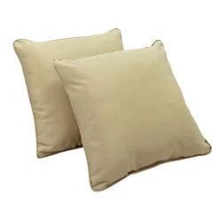 15" Square Indoor/Outdoor Pillow, 2 Pack - Beige Sand