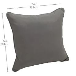 15" Square Indoor/Outdoor Pillow, 2 Pack - Grey