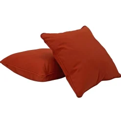 15" Square Indoor/Outdoor Pillow, 2 Pack - Rust Red