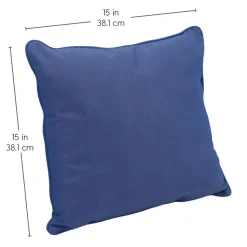 15" Square Indoor/Outdoor Pillow, 2 Pack - Denim Blue