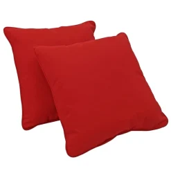15" Square Indoor/Outdoor Pillow, 2 Pack - Red