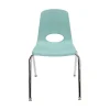 18" Stack Chair with Swivel Glides, 4-Pack-Seafoam
