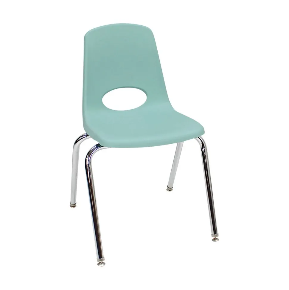 18" Stack Chair with Swivel Glides, 4-Pack-Seafoam