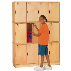Stacking Lockable Lockers- 4 Sections - 3 Levels