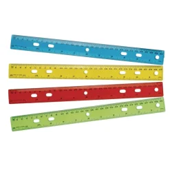 12" Standard & Metric Plastic Ruler - Set of 12
