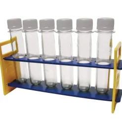 Steve Spangler Science® Large Plastic Test Tubes with Caps and Rack - 6 test tubes, 1 rack