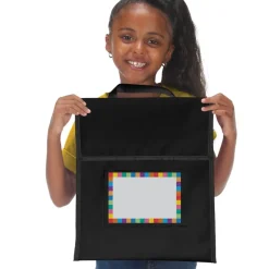 Store More® Book Pouches And Labels - Black - Set of 12