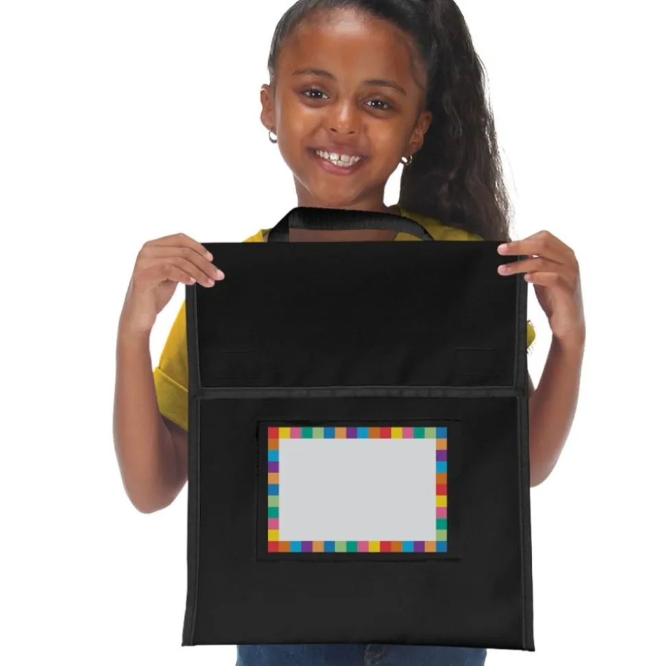 Store More® Book Pouches And Labels - Black - Set of 12