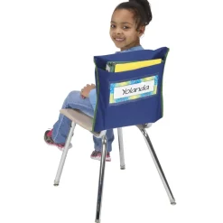 Store More® Deep-Pocket Chair Pockets - 6 Pack - Navy/ Green
