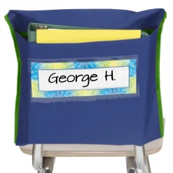 Store More® Deep-Pocket Chair Pockets - 6 Pack - Navy/ Green