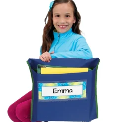 Store More® Deep-Pocket Chair Pockets - 6 Pack - Navy/ Green