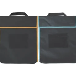 Store More® Large Book Pouches And Labels - Black With Neon Trim - Set Of 12