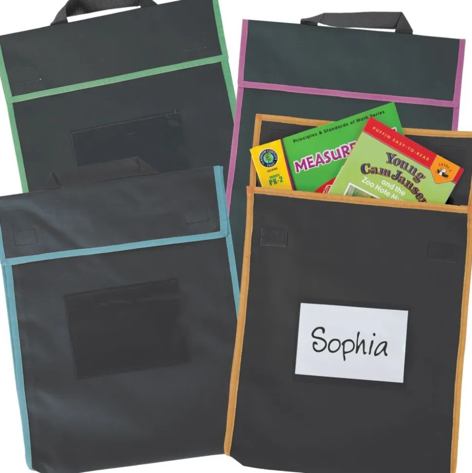 Store More® Large Book Pouches - Black With Neon Trim- Set of 36