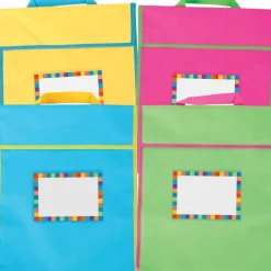 Store More® Large Book Pouches And Labels - Neon Colors - Set Of 12