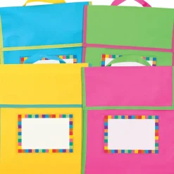 Store More® Medium Book Pouches And Labels - Neon Colors - Set Of 12