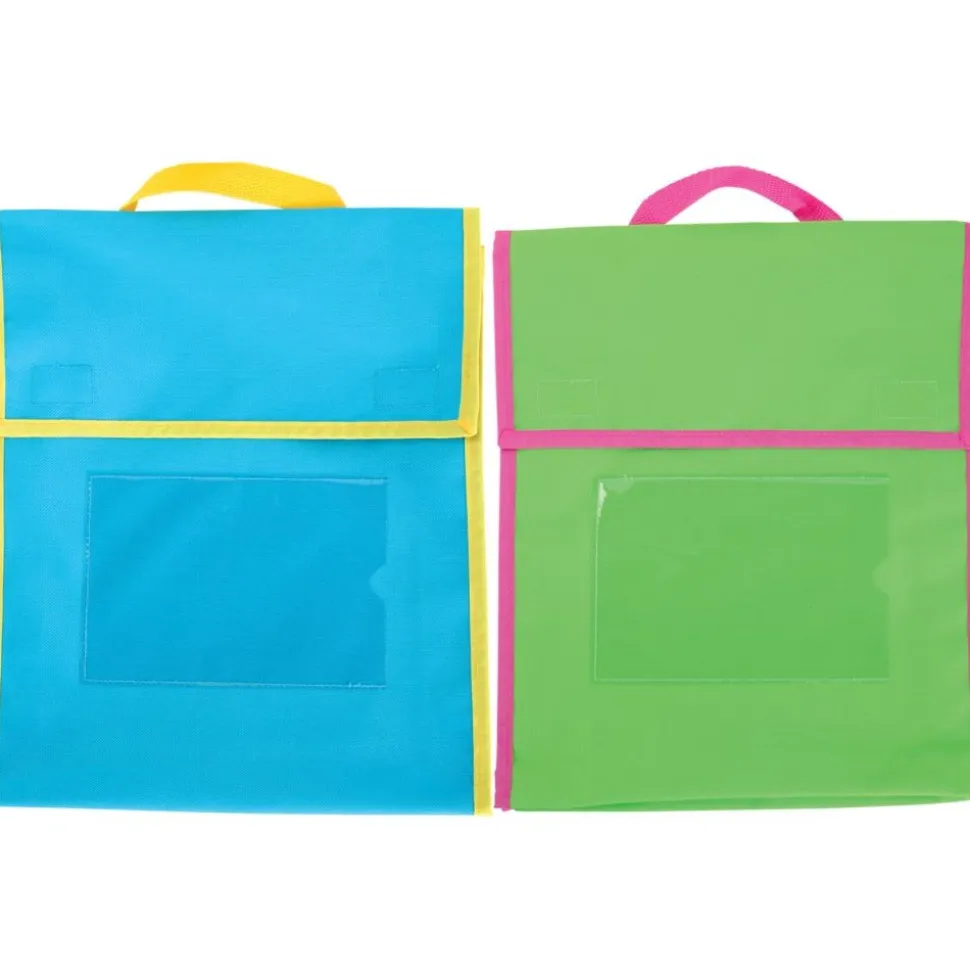 Store More® Medium Book Pouches And Labels - Neon Colors - Set Of 12