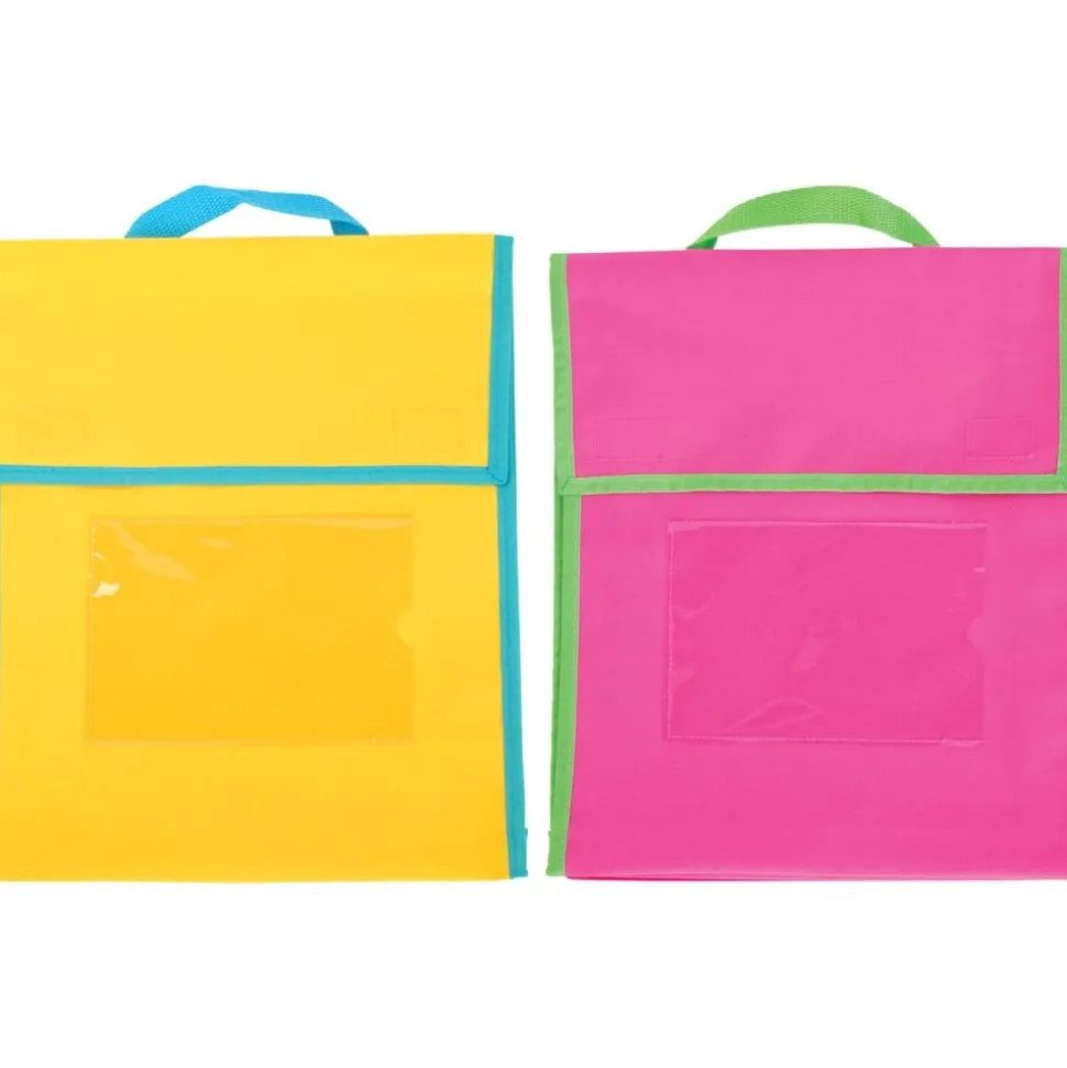 Store More® Medium Book Pouches And Labels - Neon Colors - Set Of 12