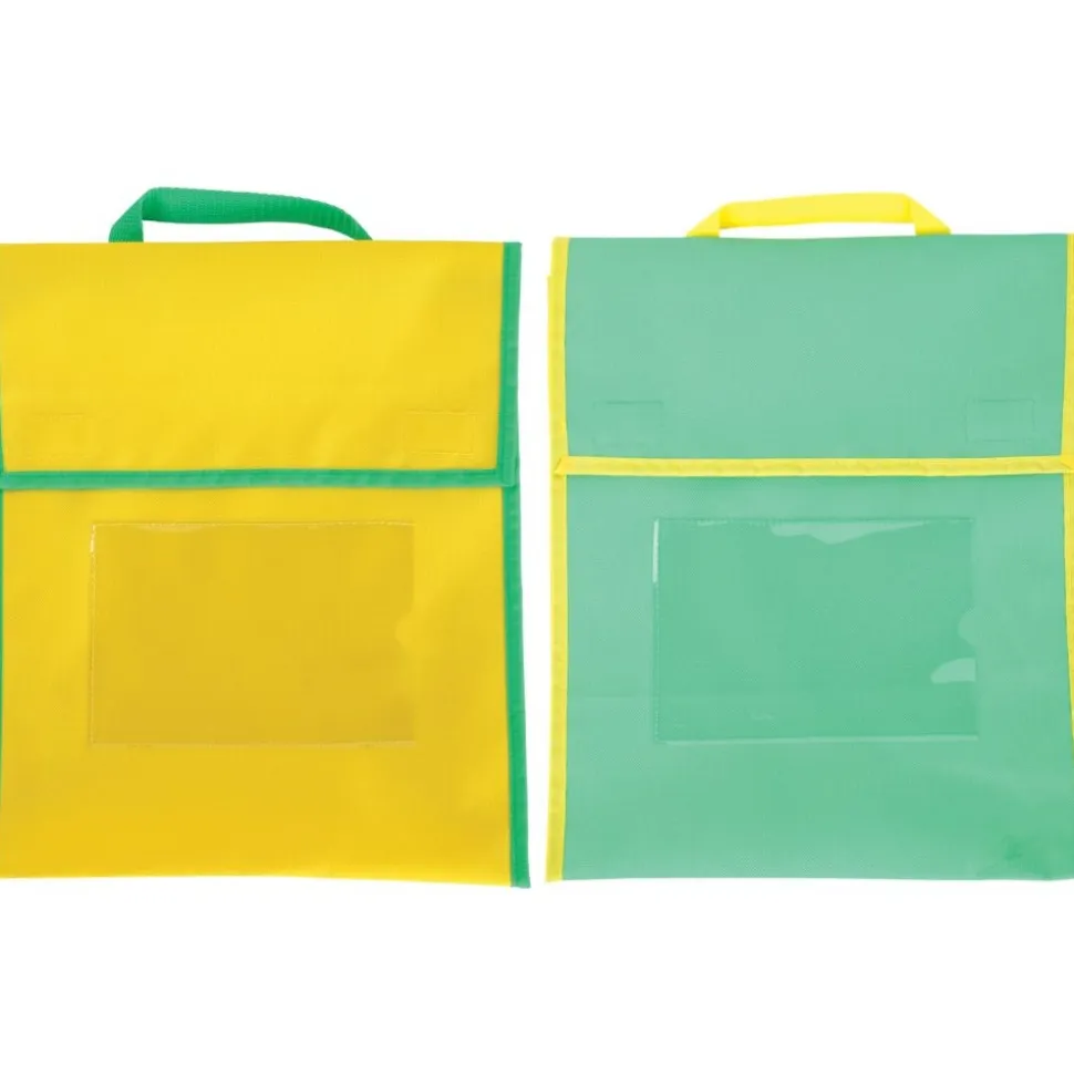 Store More® Medium Book Pouches And Labels - Primary Colors - Set Of 12