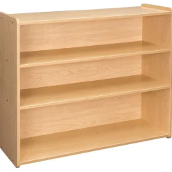 Straight 3-Shelf Storage Unit, 38"H - Maple/Maple, Assembled