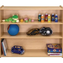 Straight 3-Shelf Storage Unit, 38"H - Maple/Maple, Assembled